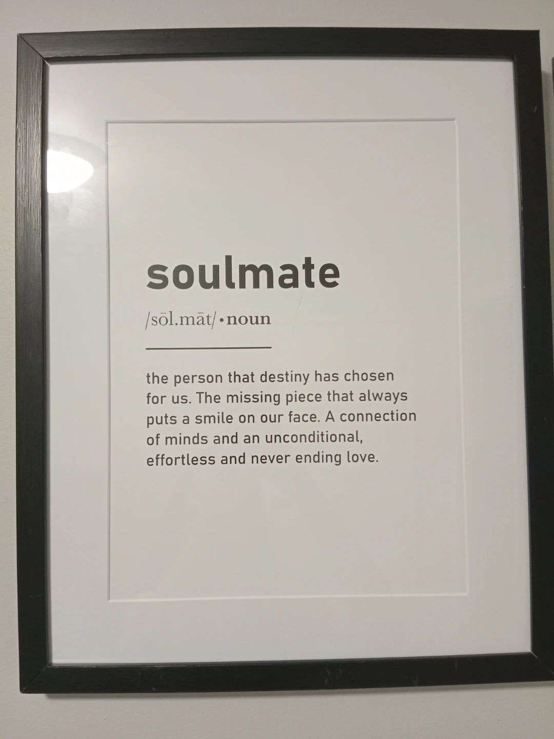 Framed "Soulmate" Definition Print