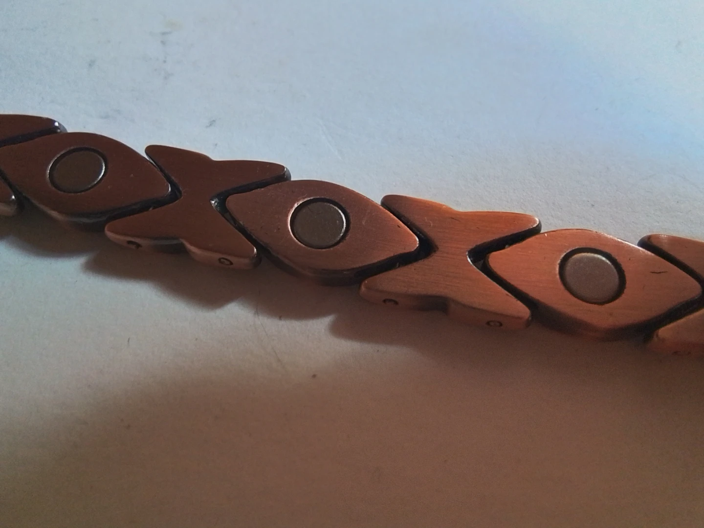 Copper Magnetic Bracelet with Rhinestones - photo 5