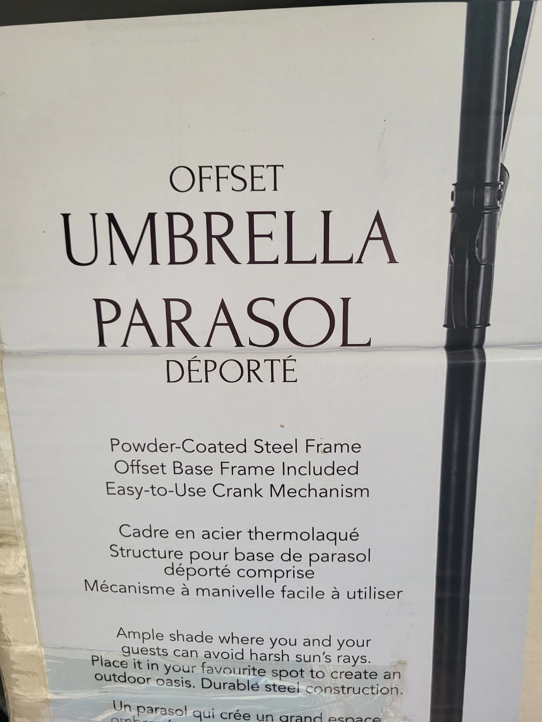 Black 10ft Offset Patio Umbrella - photo 2
