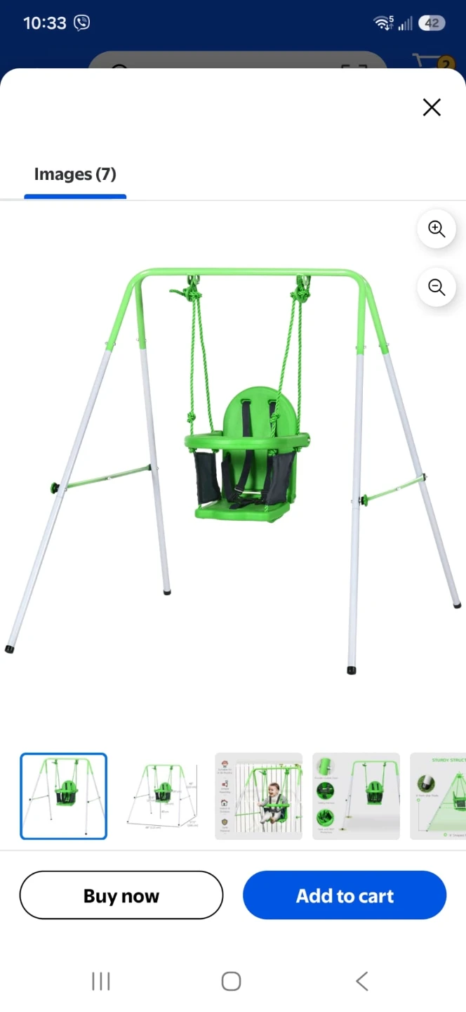 Green Baby Swing Set
