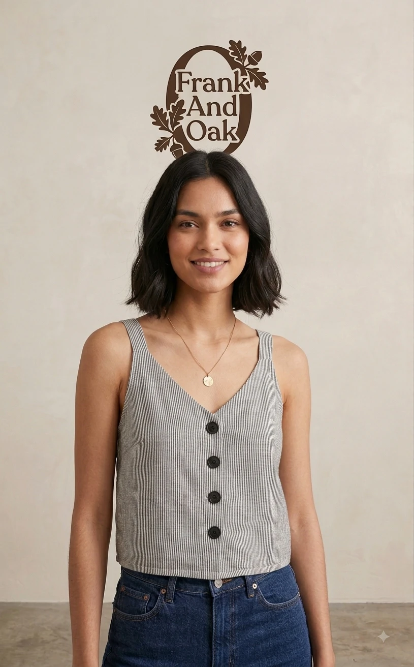 Frank And Oak Striped Button-Up Tank Top