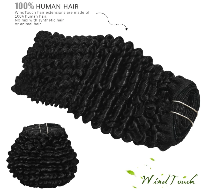 Burmese Black Curly Human Hair Extensions - photo 2