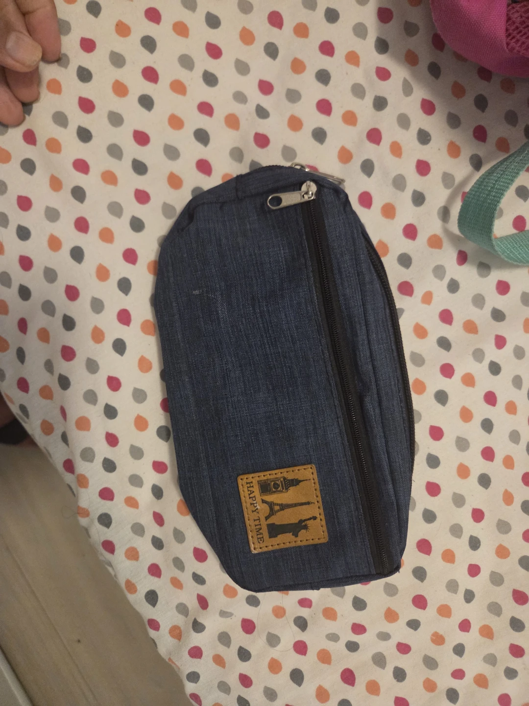 Denim Pencil Case with Landmark Design - photo 5