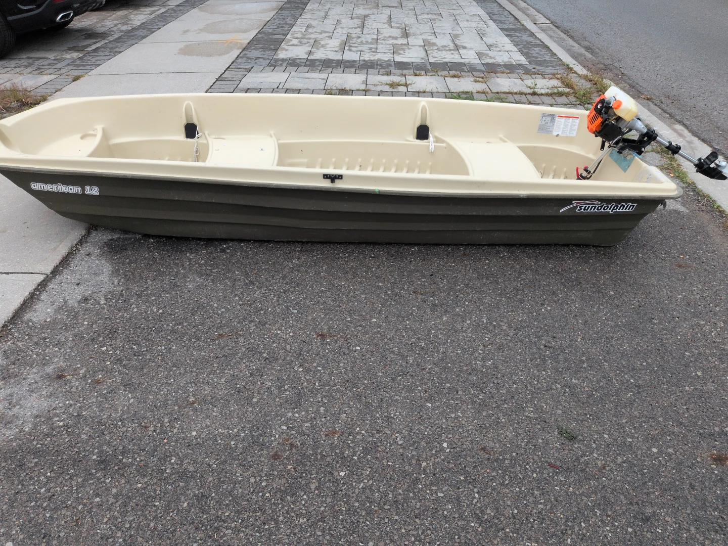 Sun Dolphin American 12 Jon Boat with Motor