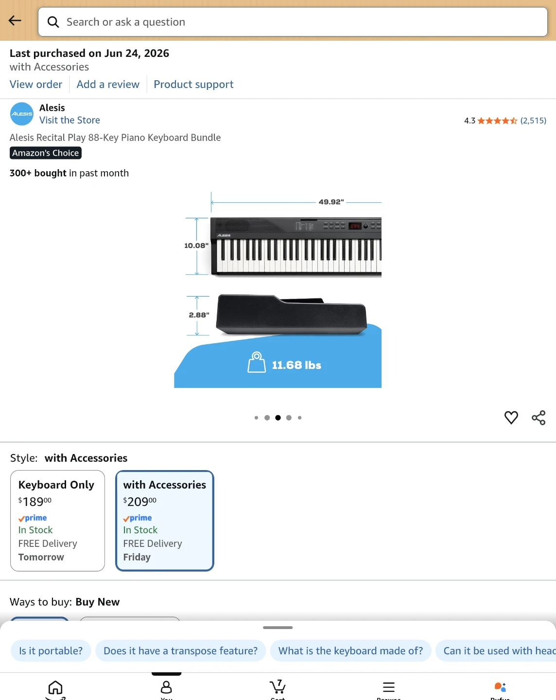 Alesis Recital Play 88-Key Piano Keyboard Bundle - photo 2