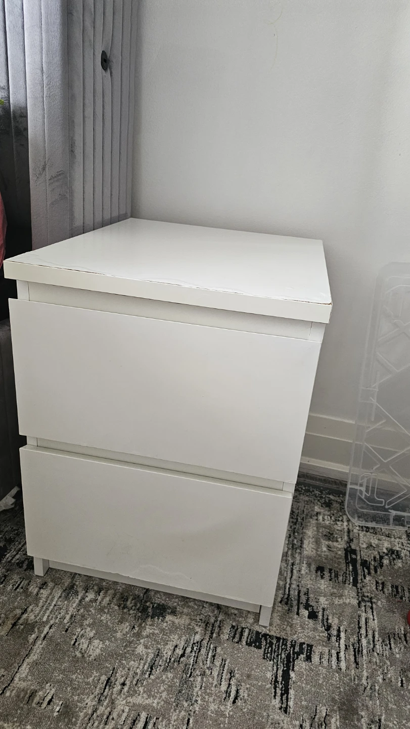 White 2-Drawer Nightstand - photo 5