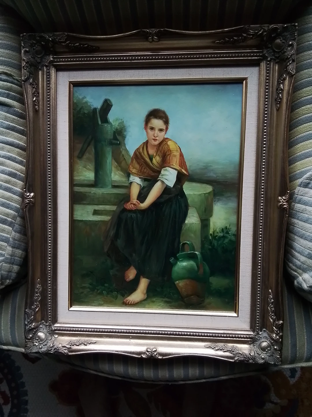 Oil Painting After Bouguereau "The Broken Pitcher"
