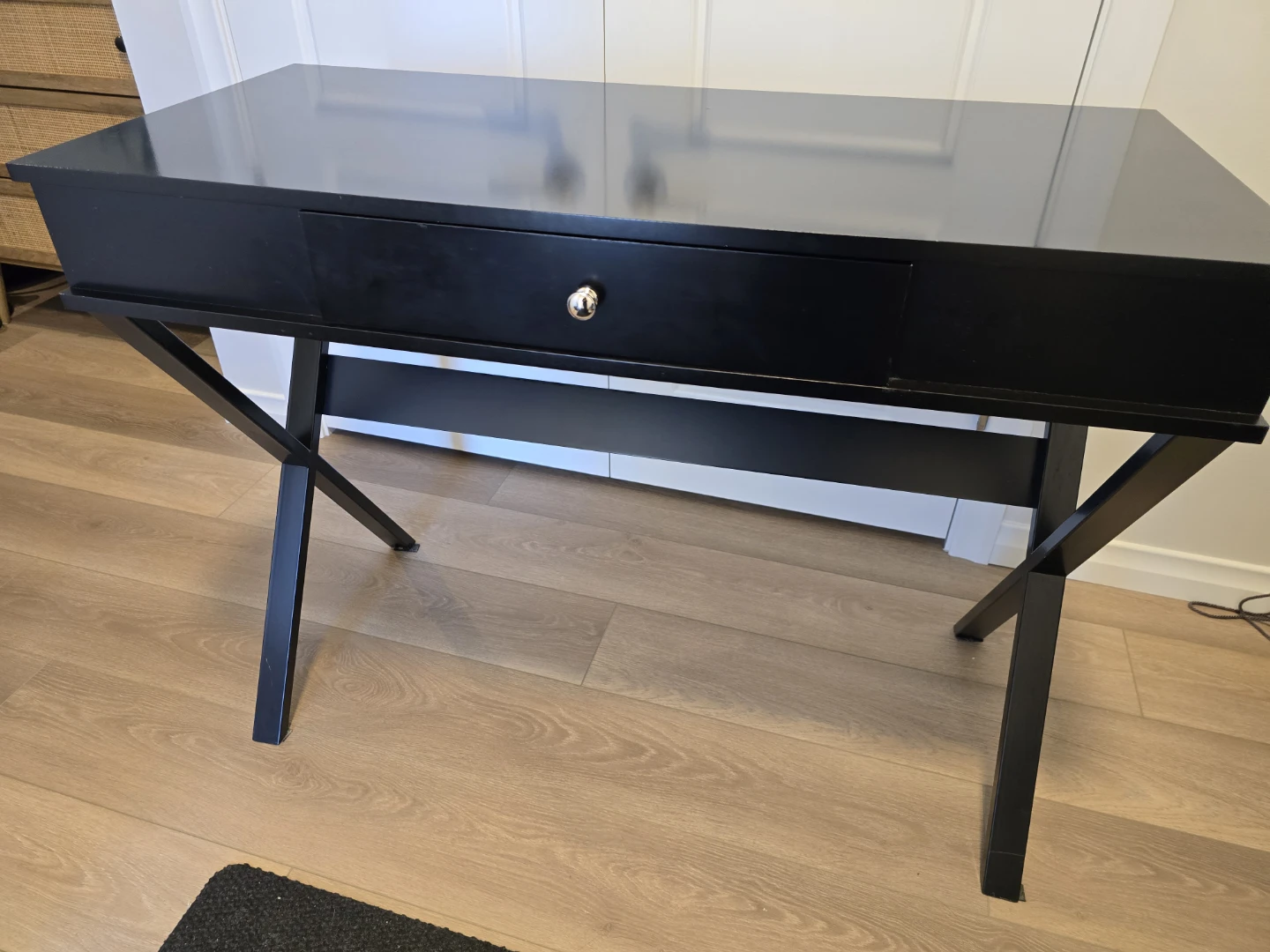 Black Vanity Desk with Drawer