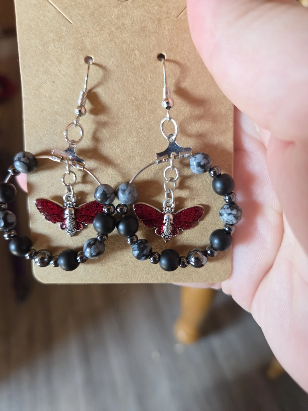 Death Head Moth Hoop Earrings - photo 2