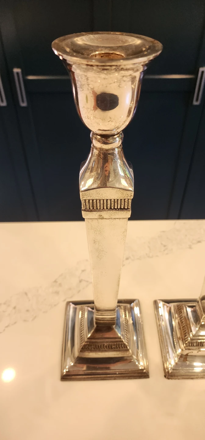 Pottery Barn Silver Plated Candlesticks Pair - photo 2
