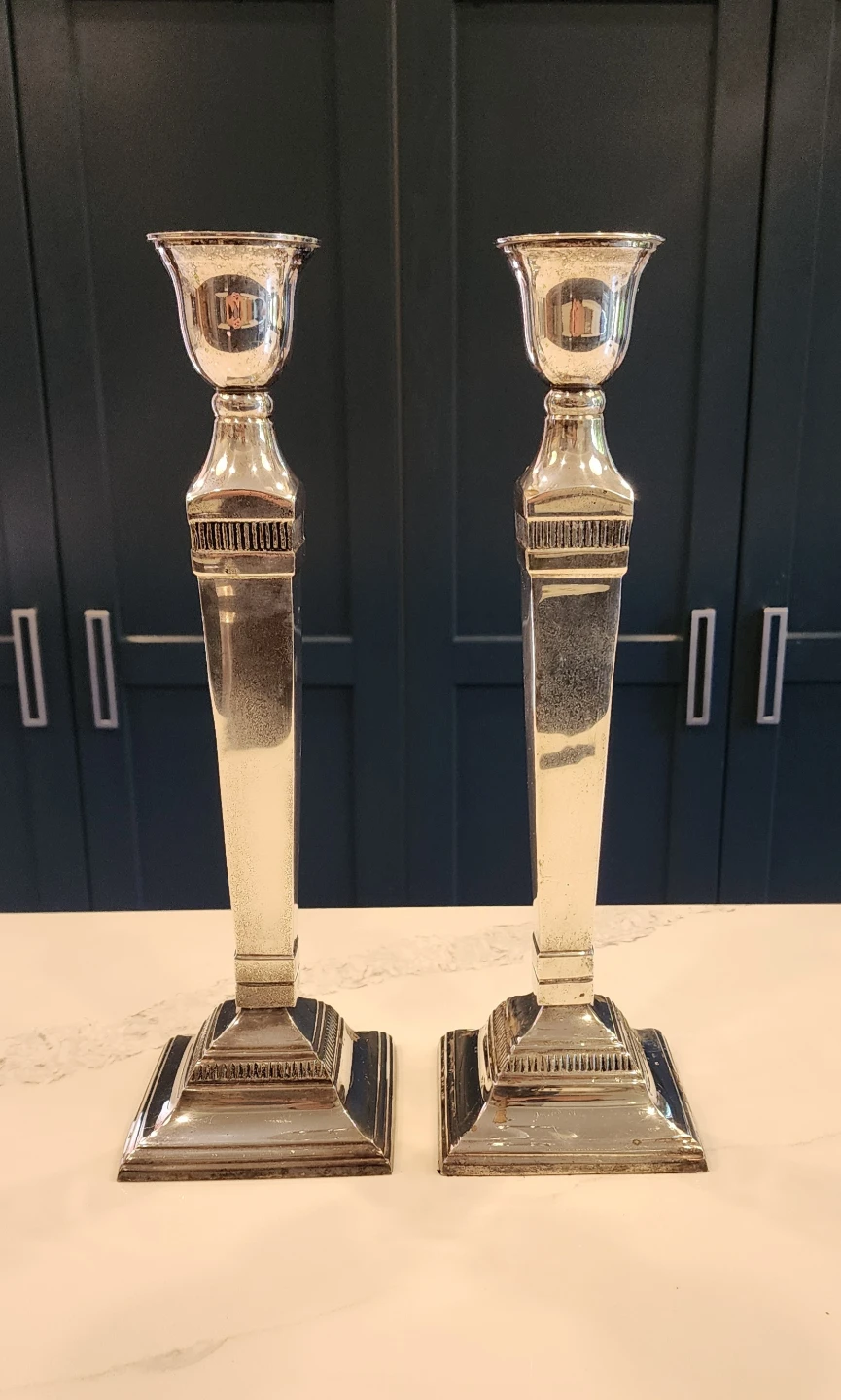 Pottery Barn Silver Plated Candlesticks Pair - photo 5
