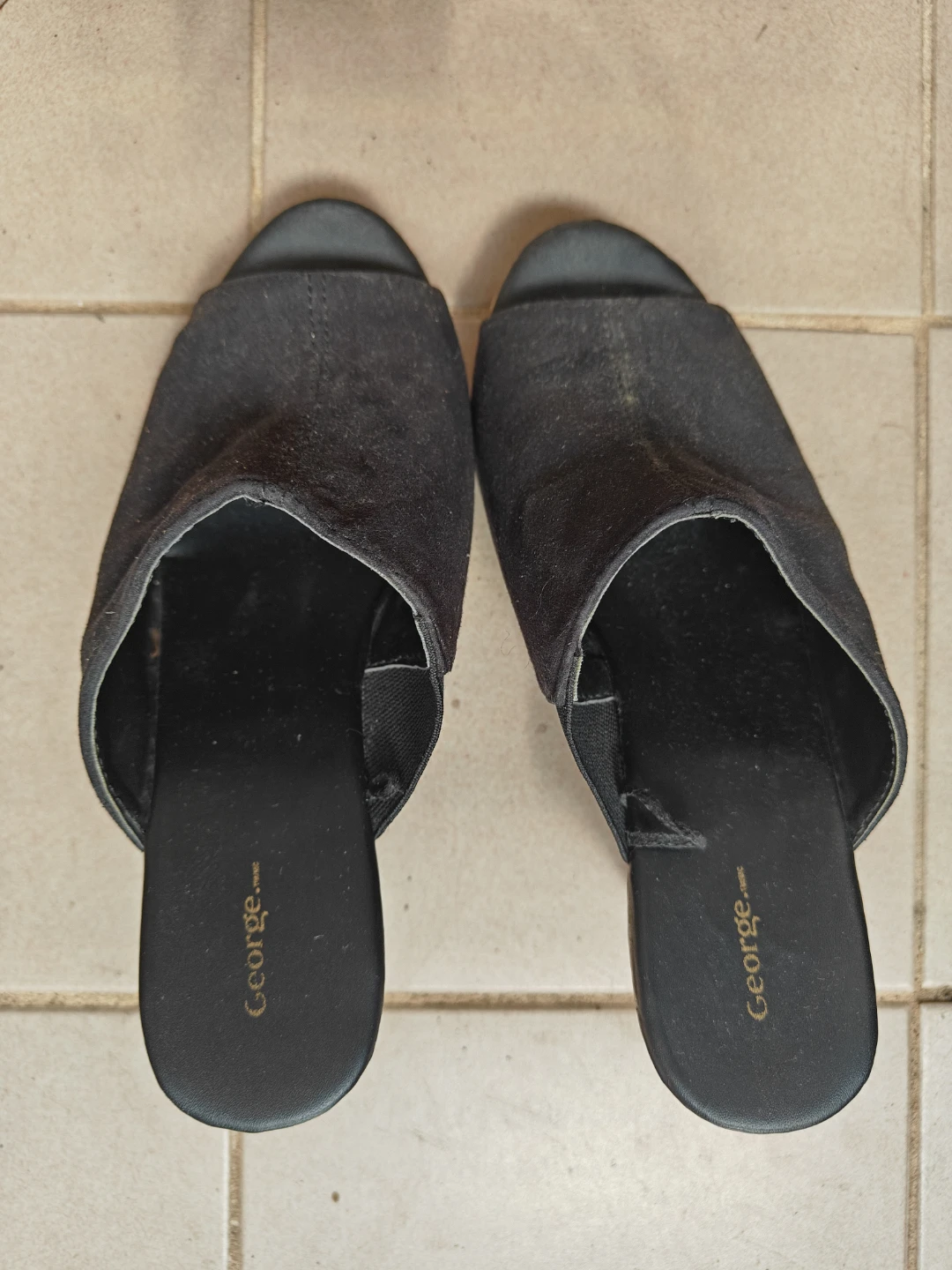 George Women's Black Wedge Mules Size 5 - photo 2