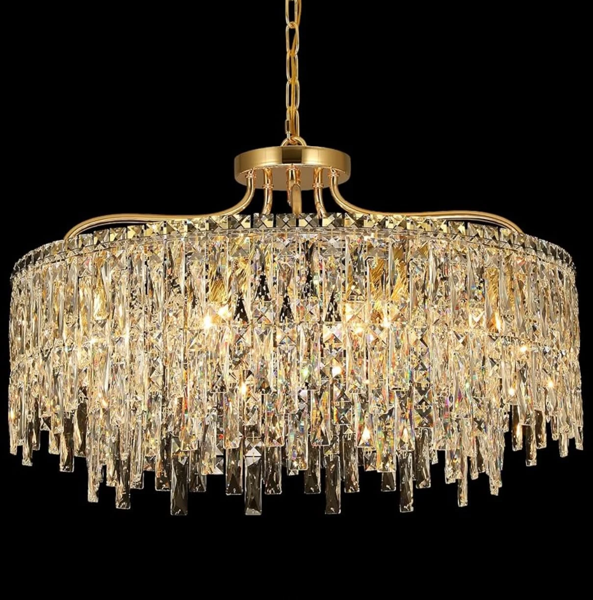Gold Crystal Chandelier - 28" Diameter