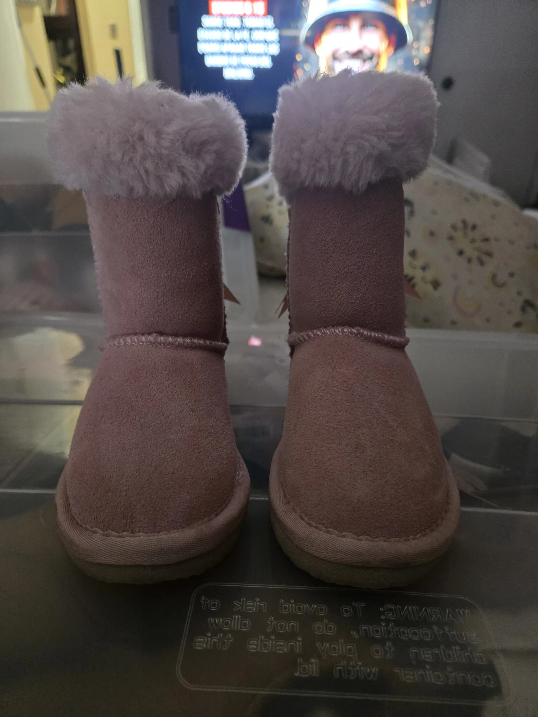 Pink LAMO Boots with Ribbons and Fur Trim - photo 5