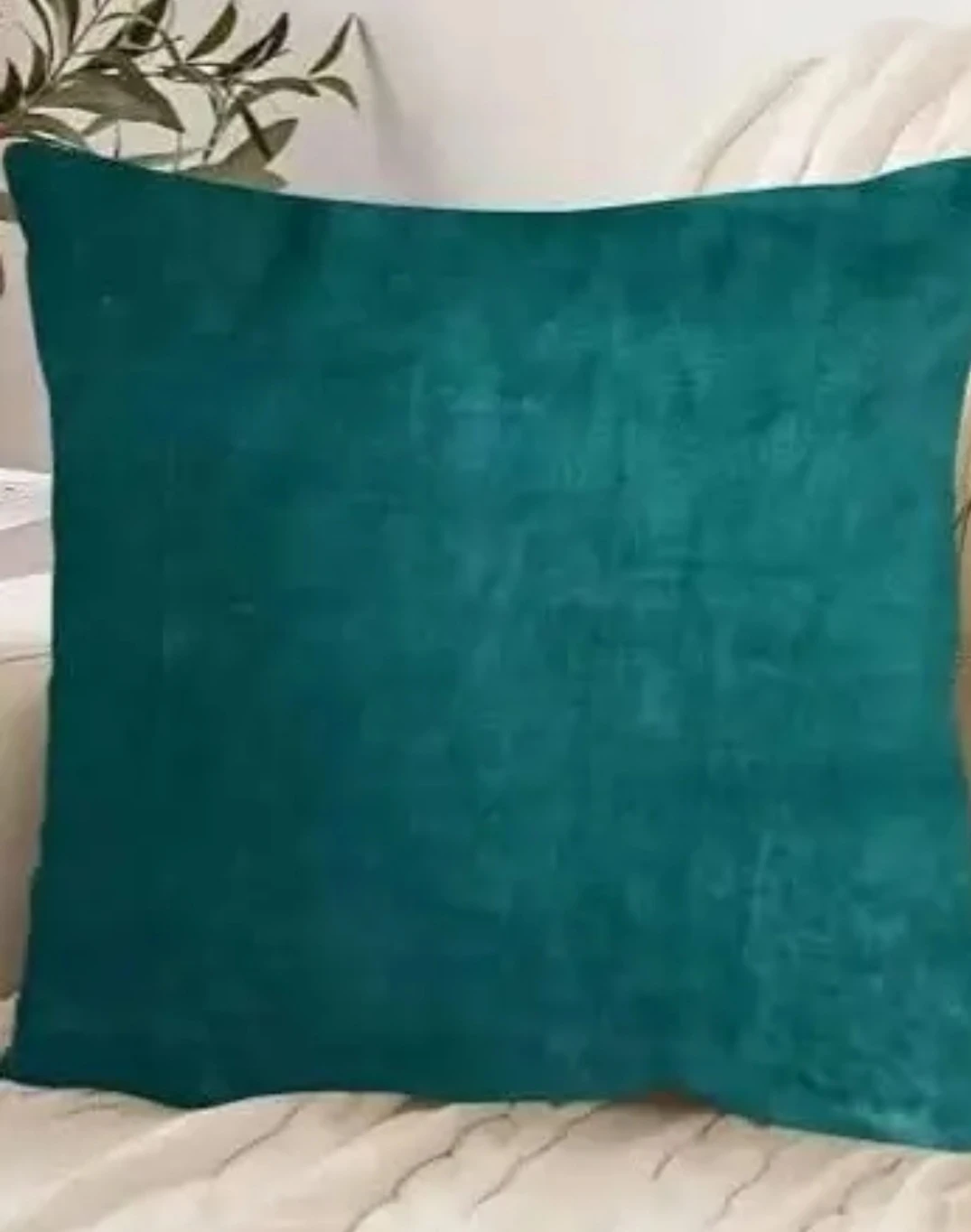 Teal home textile set with blanket and curtains - photo 2