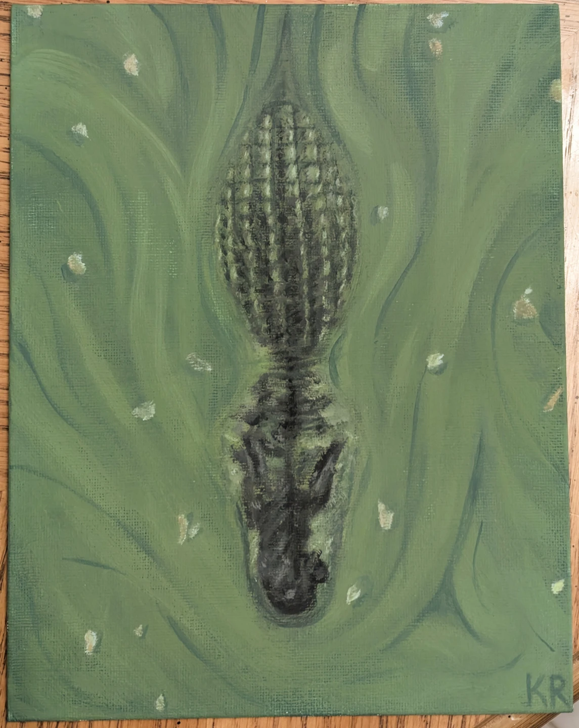 Original Painting of Alligator in Water