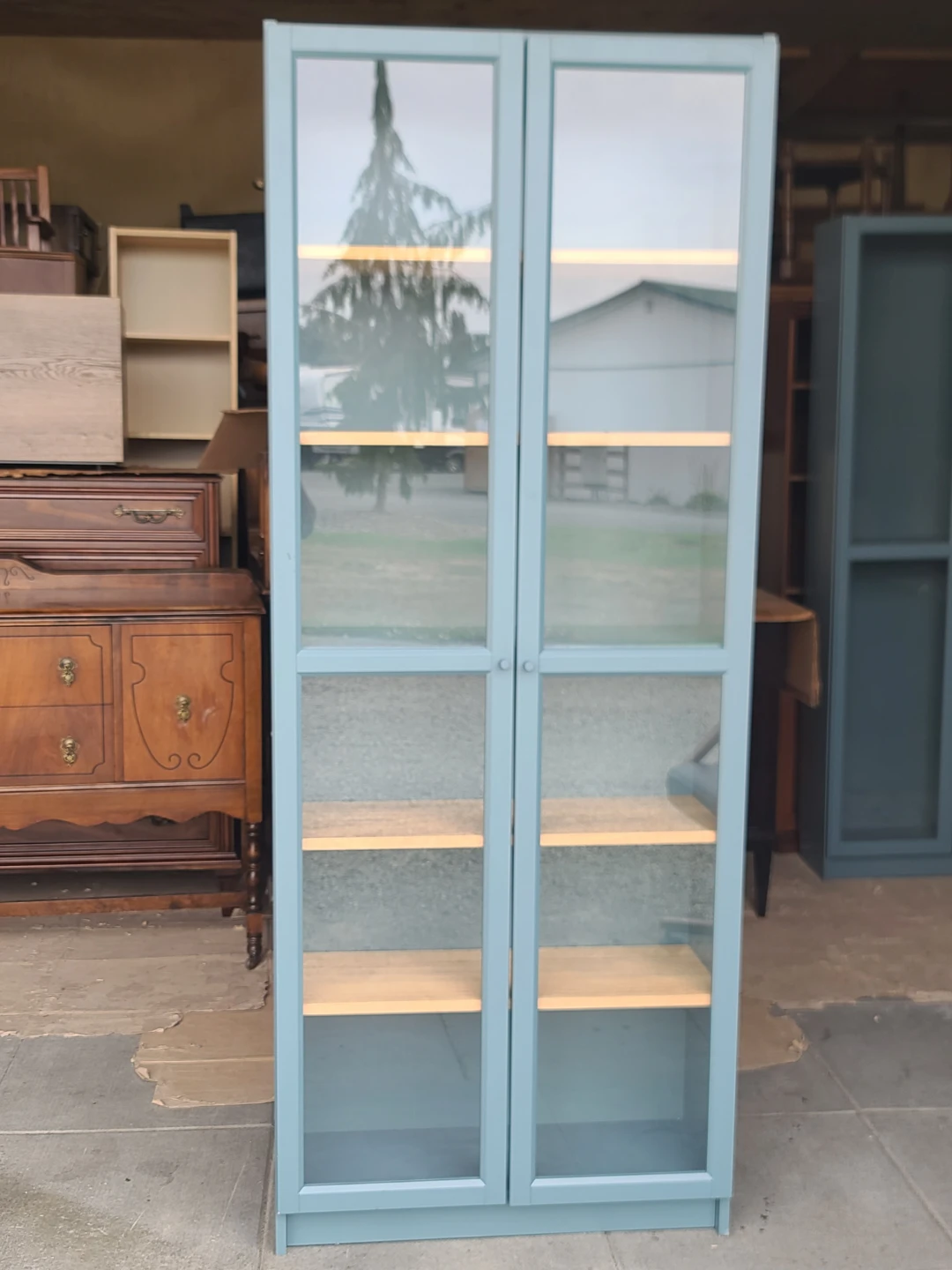 IKEA Billy Bookcase with Oxberg Glass Doors