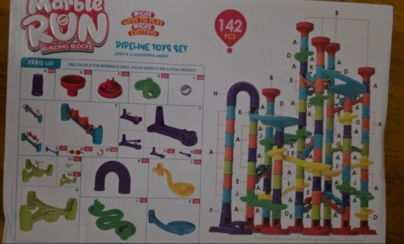 Marble Run Pipeline Building Blocks Toy Set - 142 Pcs - photo 2