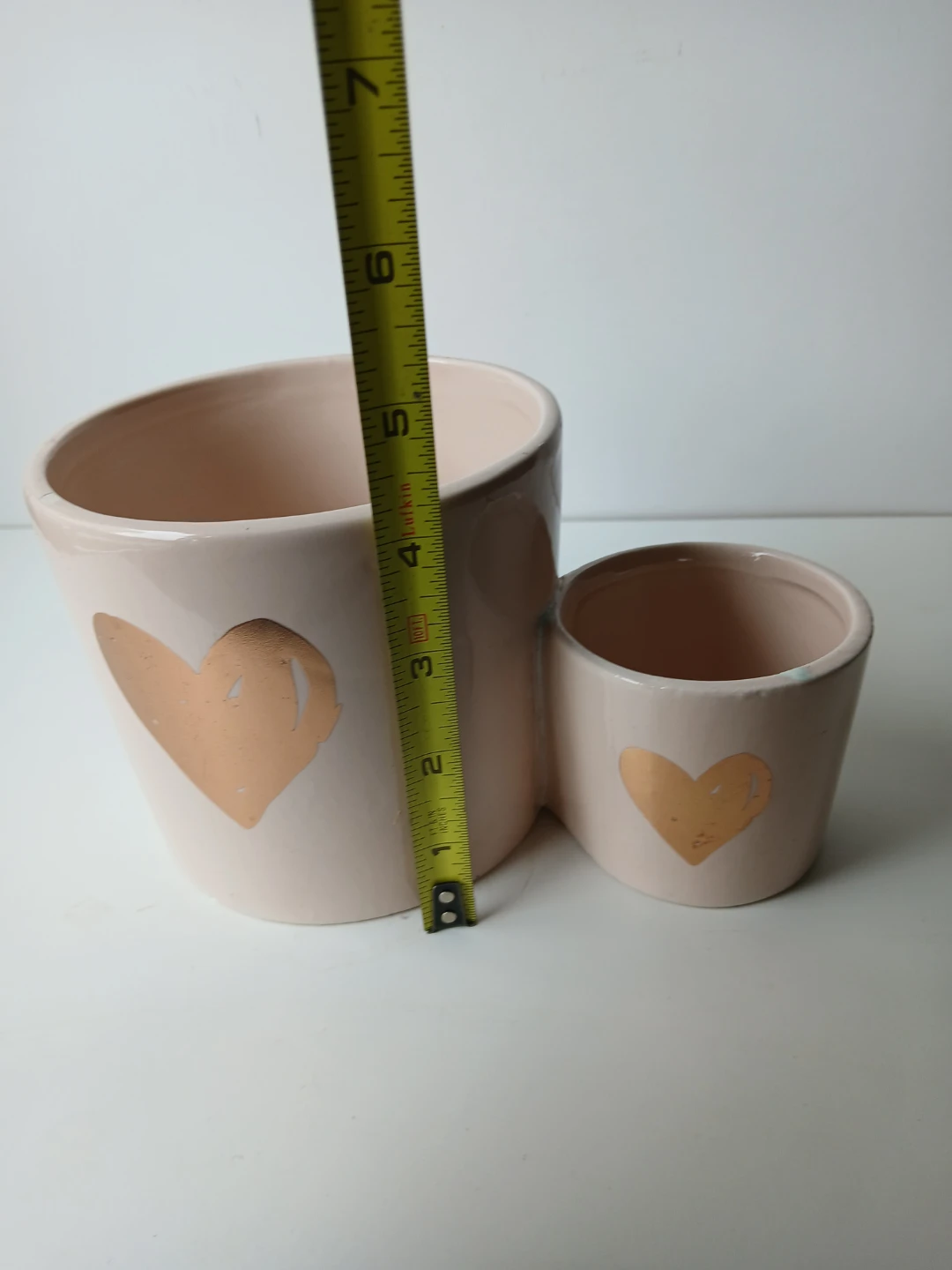 Ceramic Heart Planter & Glazed Brown Pot. $8 EACH - photo 3
