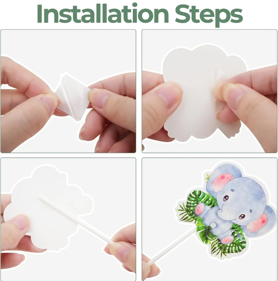 Woodland Jungle Animal Cupcake Toppers Set - photo 4