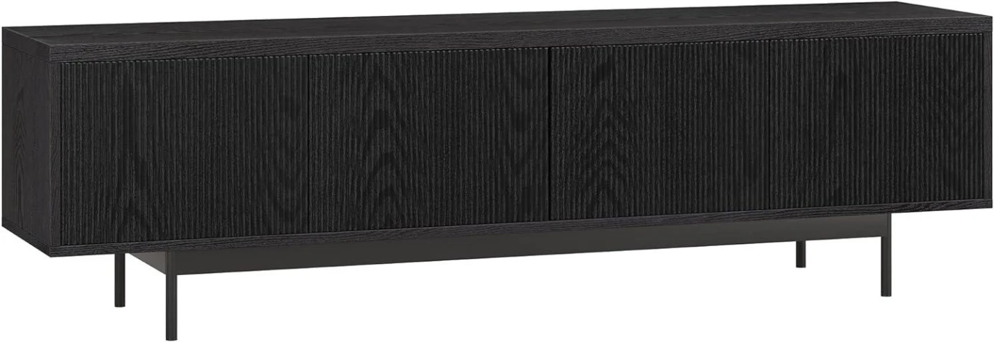 BNIB TV Console Black Grain Fluted Finish