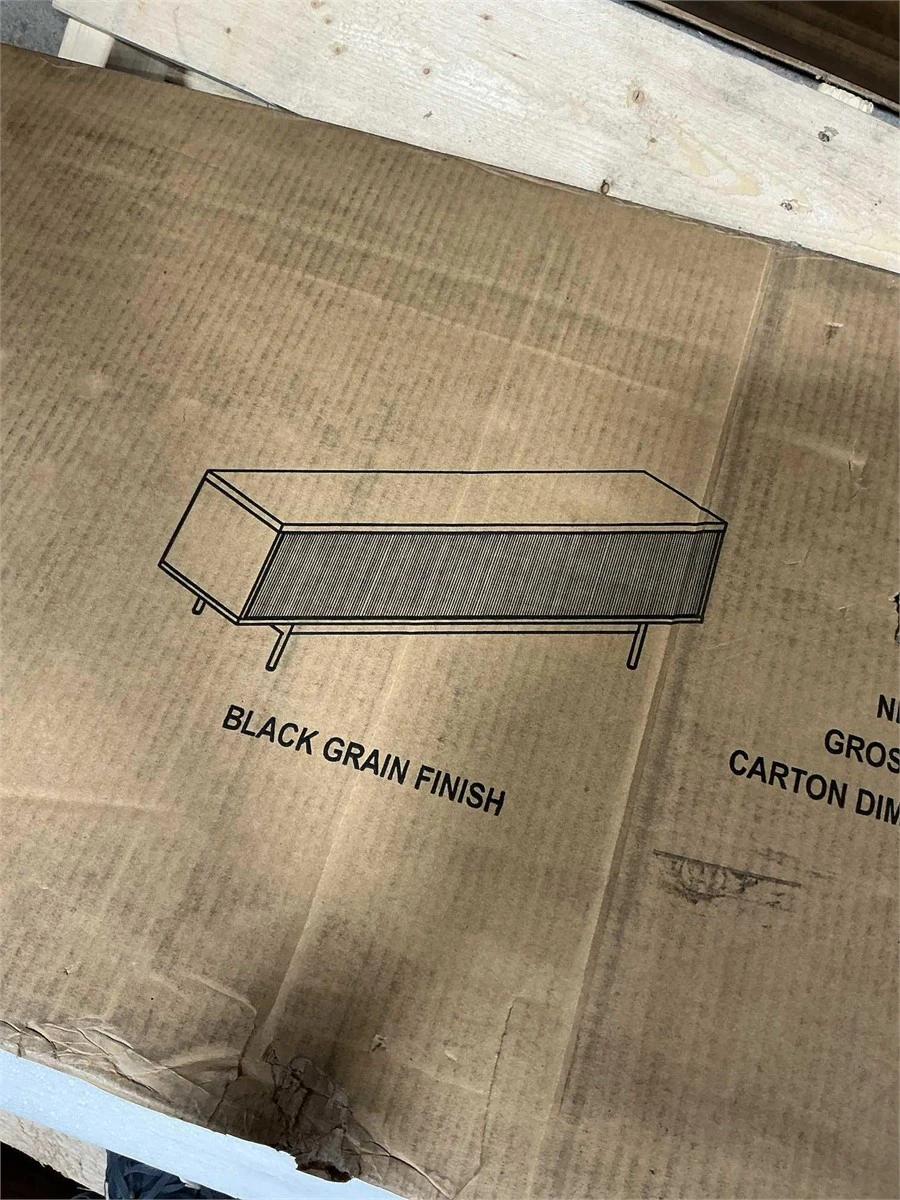 BNIB TV Console Black Grain Fluted Finish - photo 2