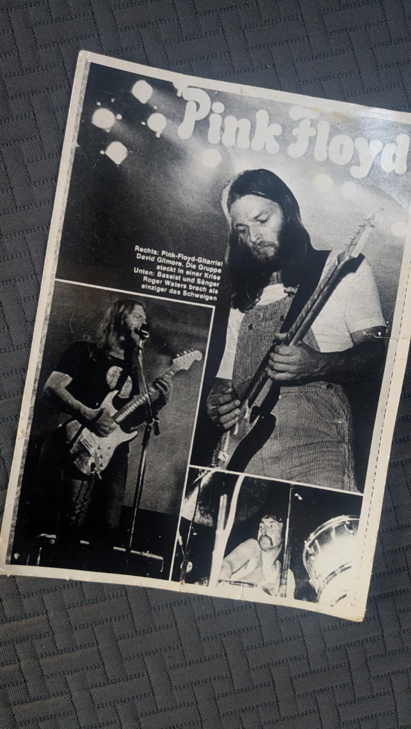 Vintage 70'd Pink Floyd Concert postcard