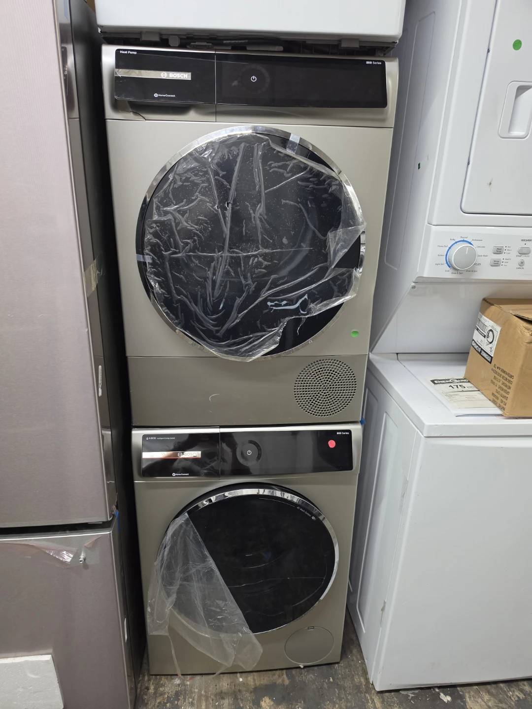 New Bosch 800 Series Stacking Washer and Heat Pump Dryer