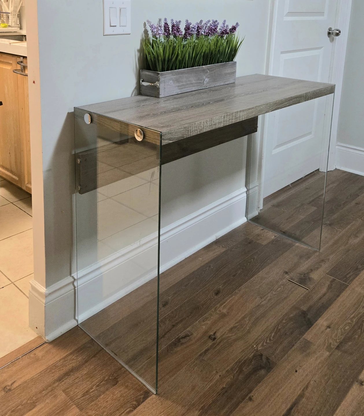 Modern Wood and Glass Console Table - photo 5