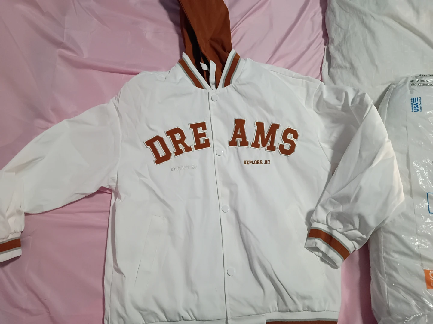 White "DREAMS EXPLORE .87" Letterman Jacket - photo 2
