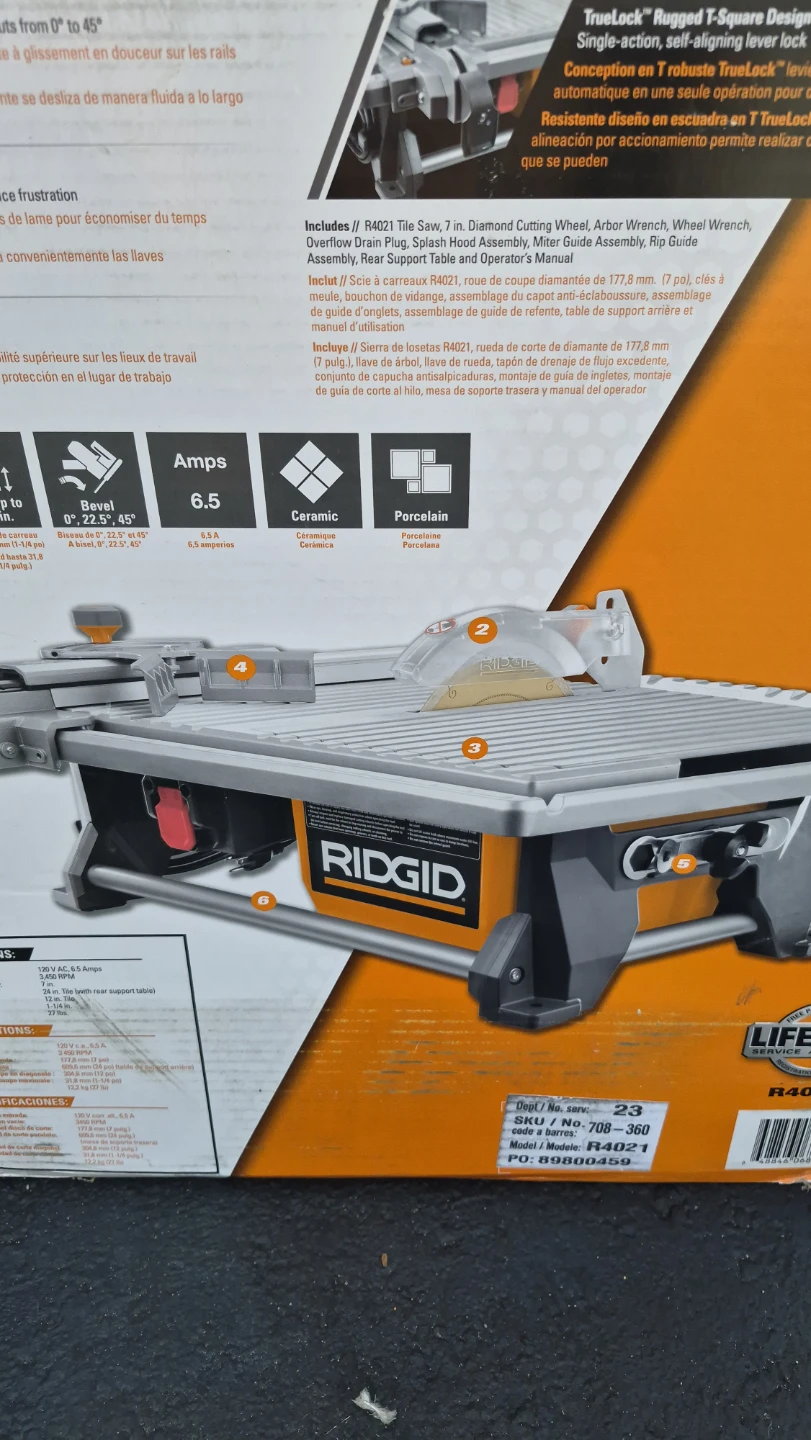 RIDGID 120V 7-Inch Table Top Wet Tile Saw - photo 3