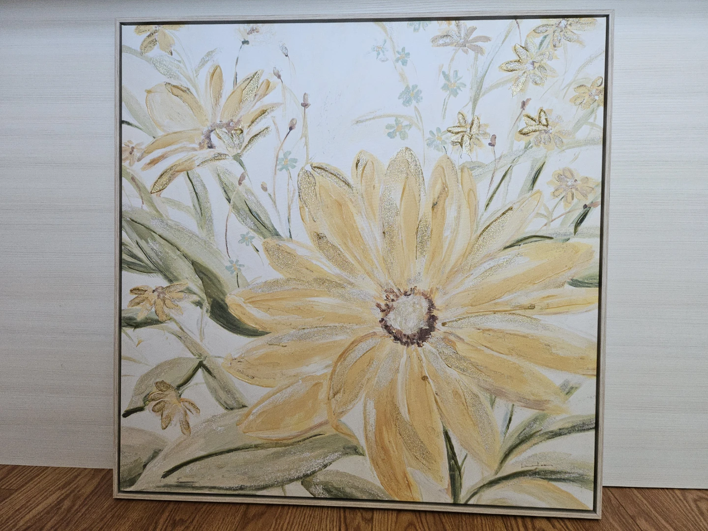 Canvas Wall Art - Yellow Floral Painting