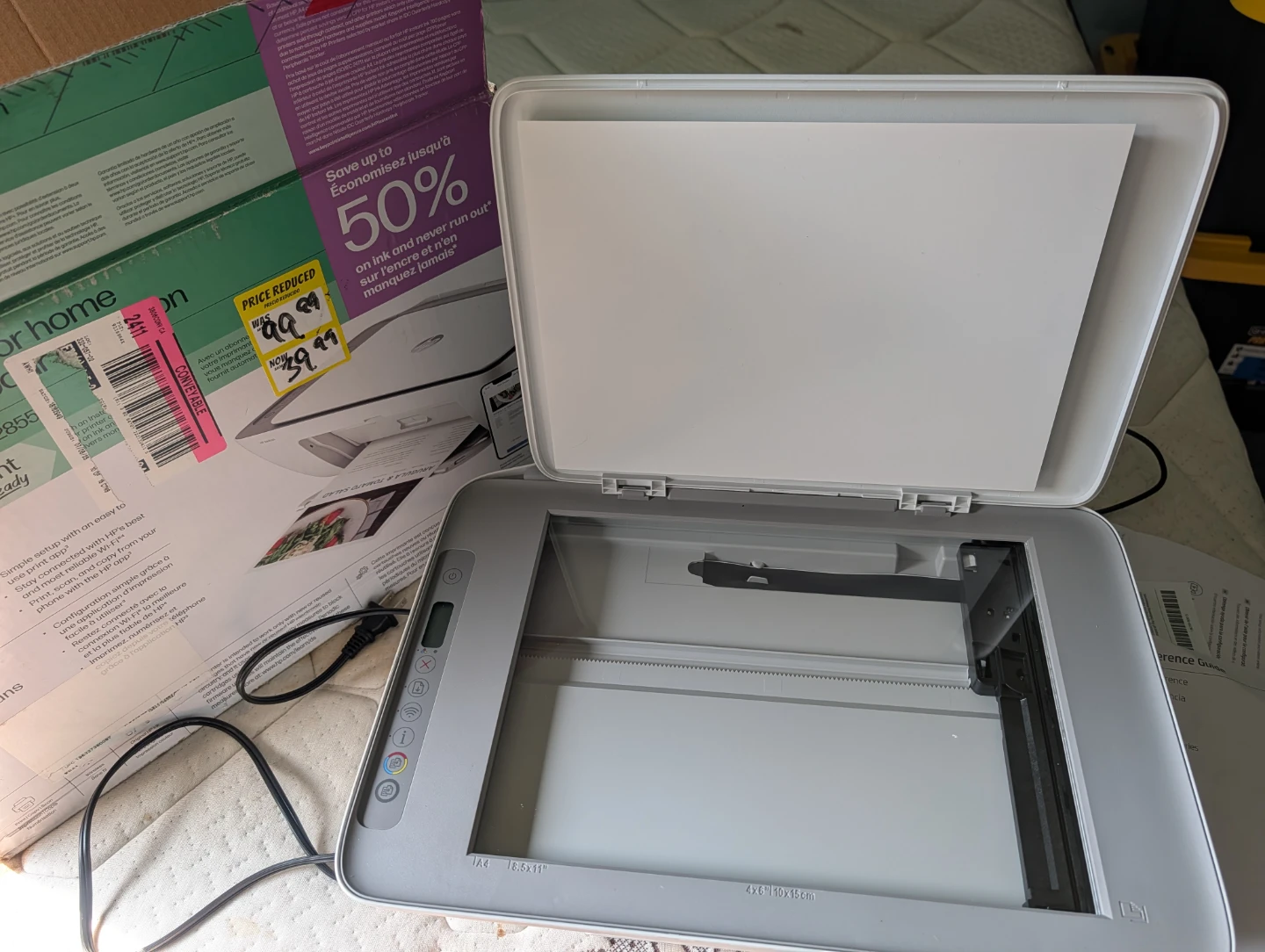 HP DeskJet 2855e w/ cords and manual - photo 3