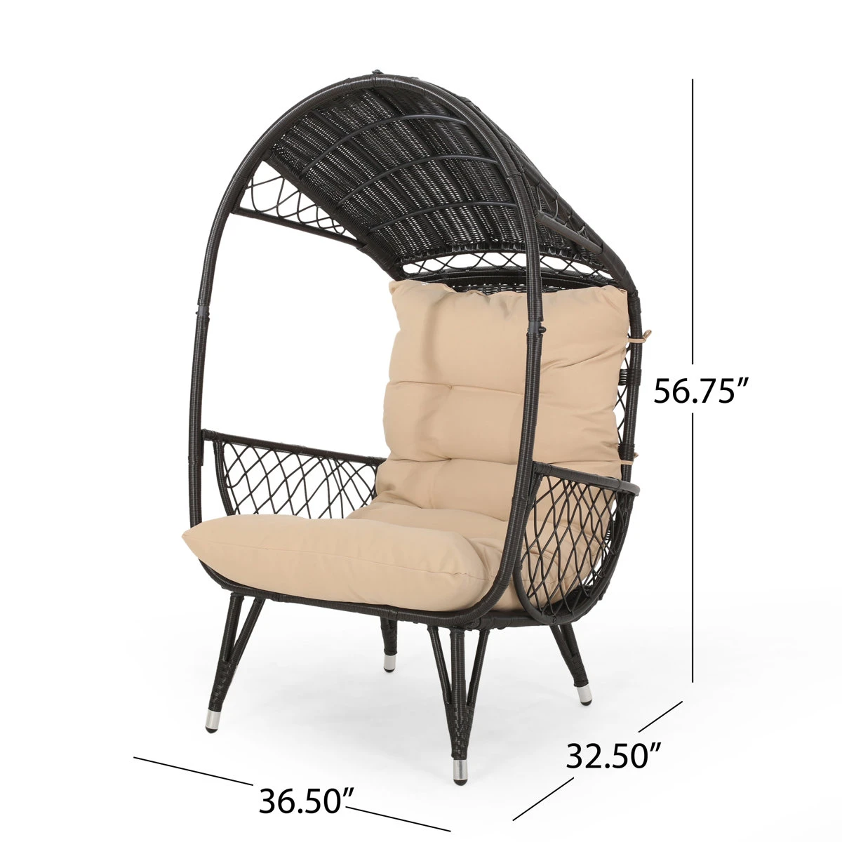 Wicker Outdoor Patio Lounge Chair (egg basket style) - photo 3