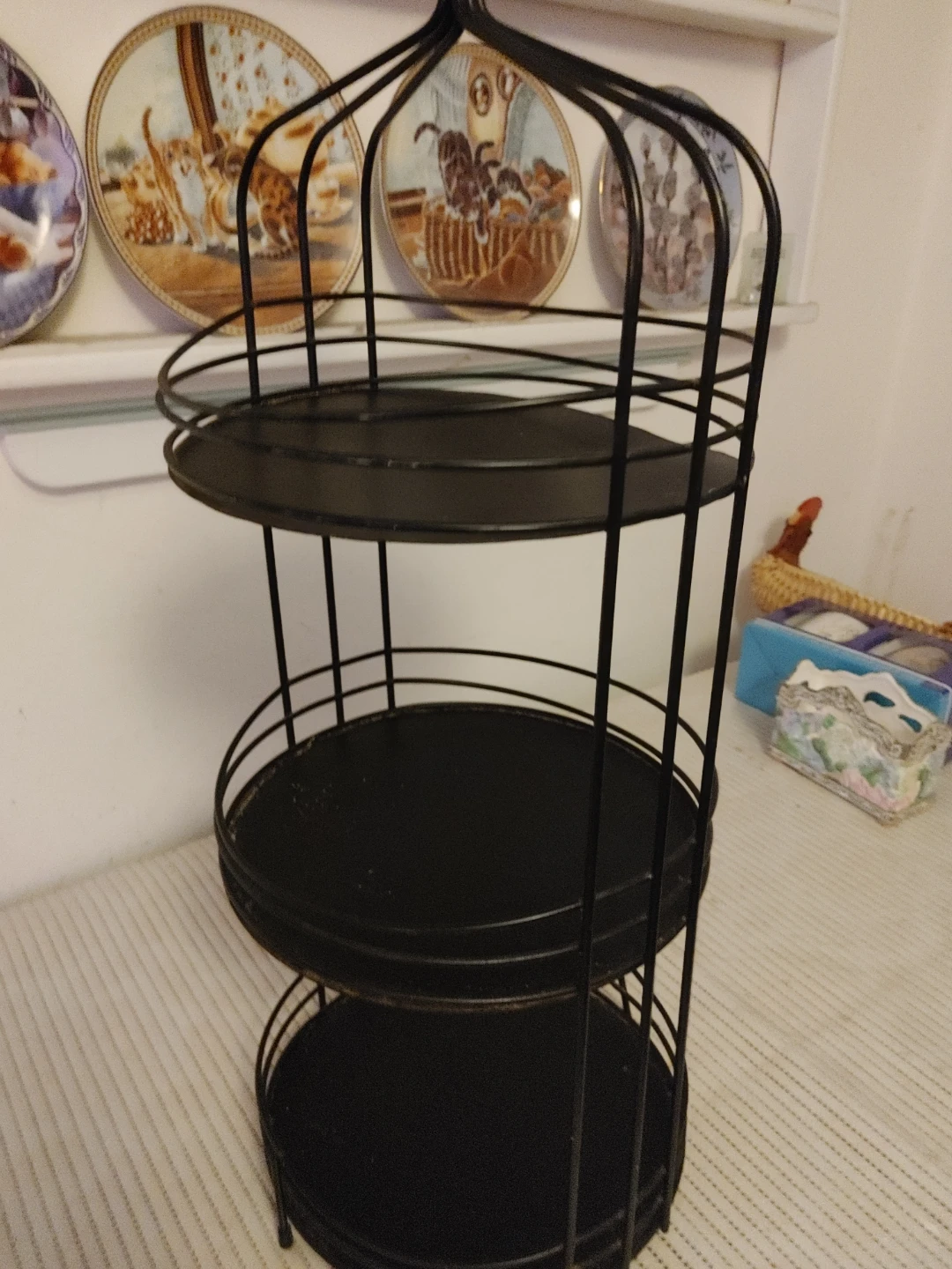 3-Tier Black Metal Display Stand