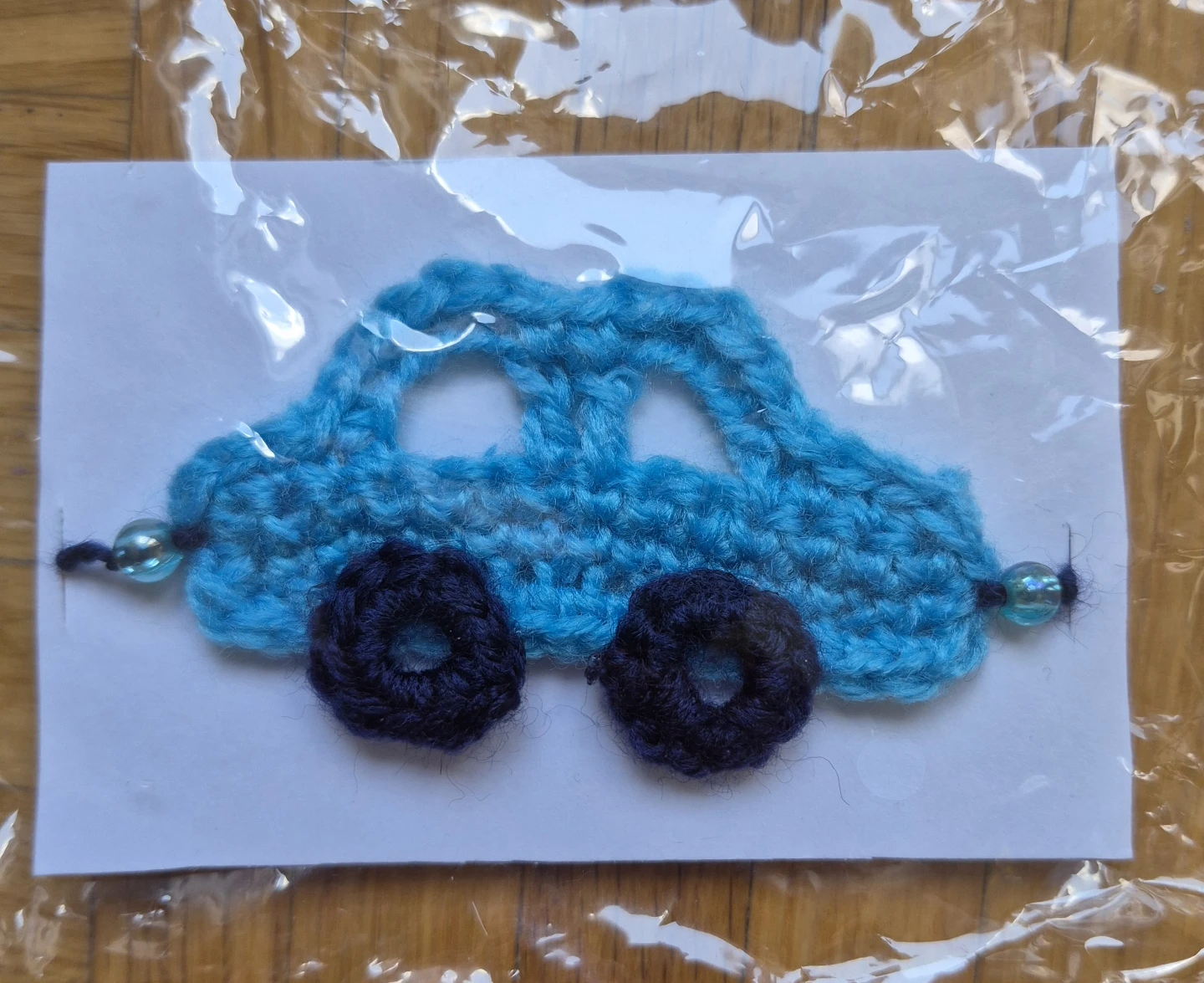 Crocheted Blue Car Decoration rakhi - photo 2