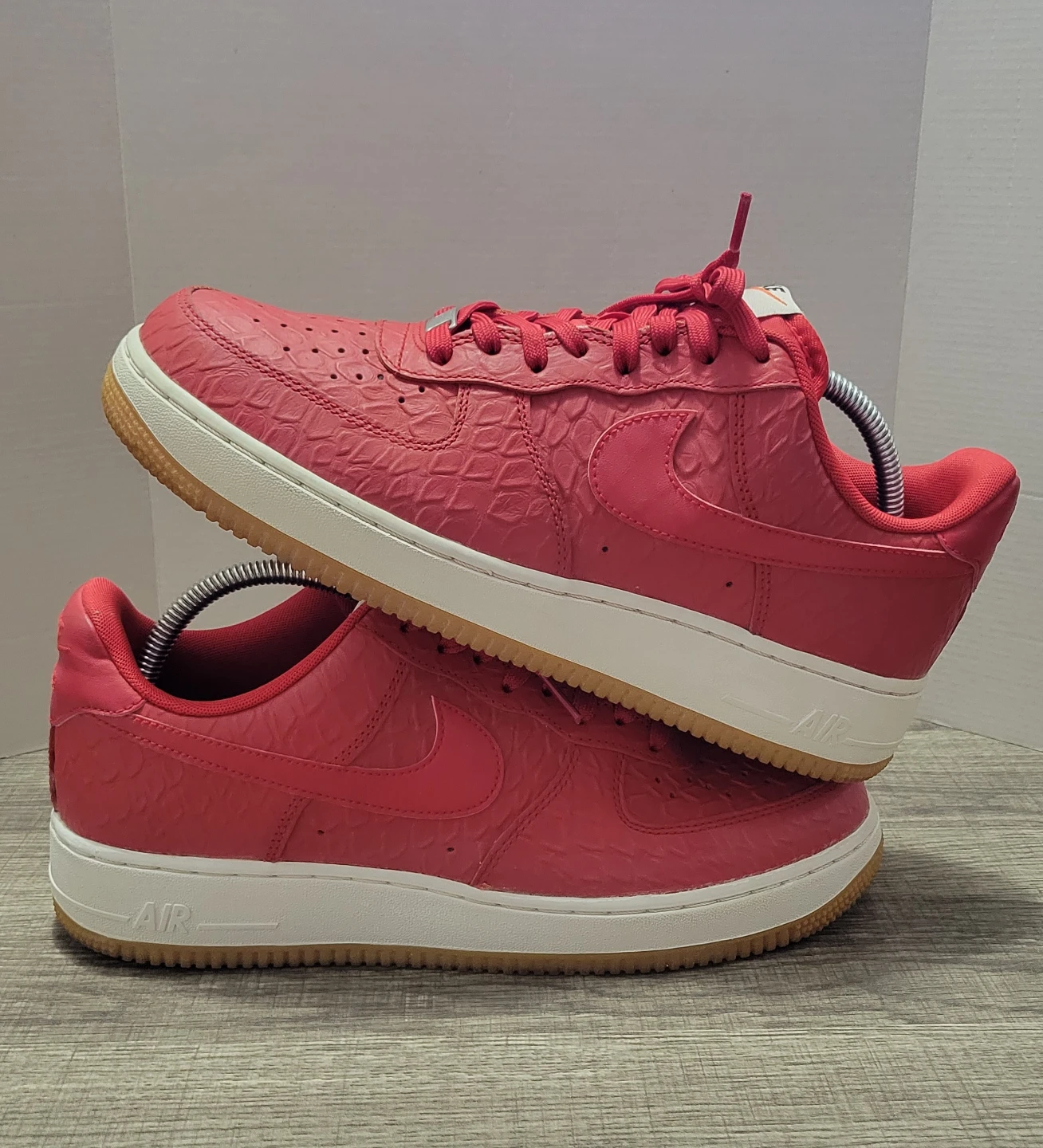 Nike Air Force 1 Red Embossed Sneakers Men's US 9