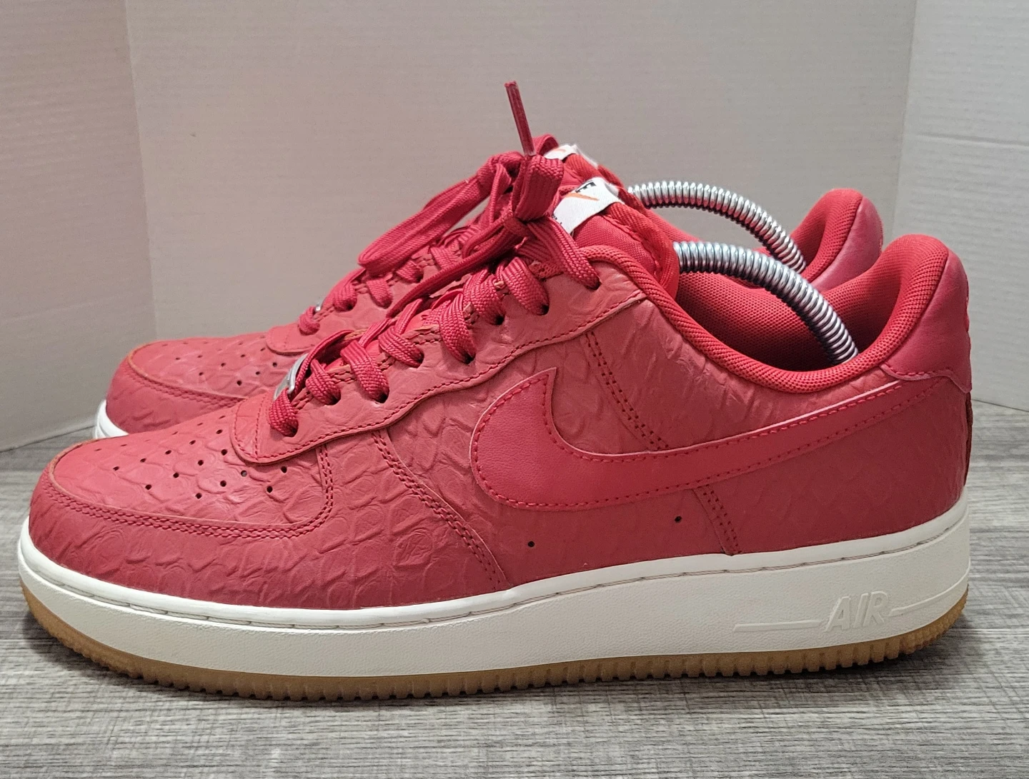 Nike Air Force 1 Red Embossed Sneakers Men's US 9 - photo 5