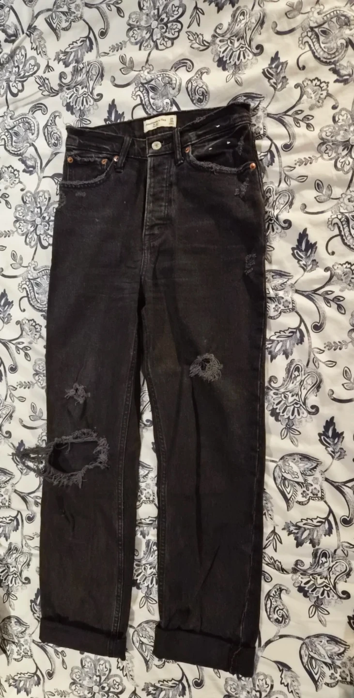 Abercrombie & Fitch The Dad High Rise Jeans Black - photo 3