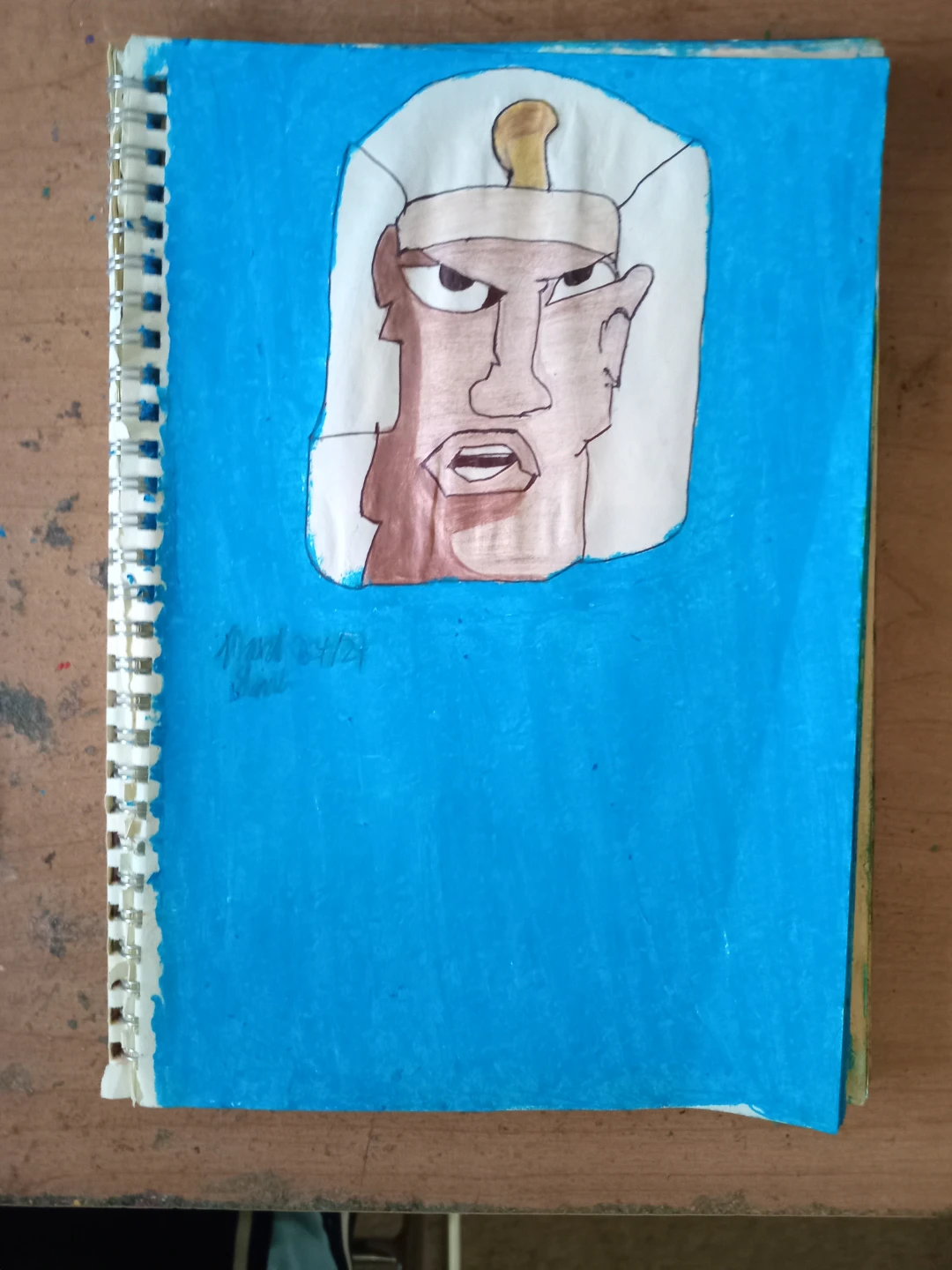 Blue Background: Pharaoh King Cartoon Drawing - photo 2