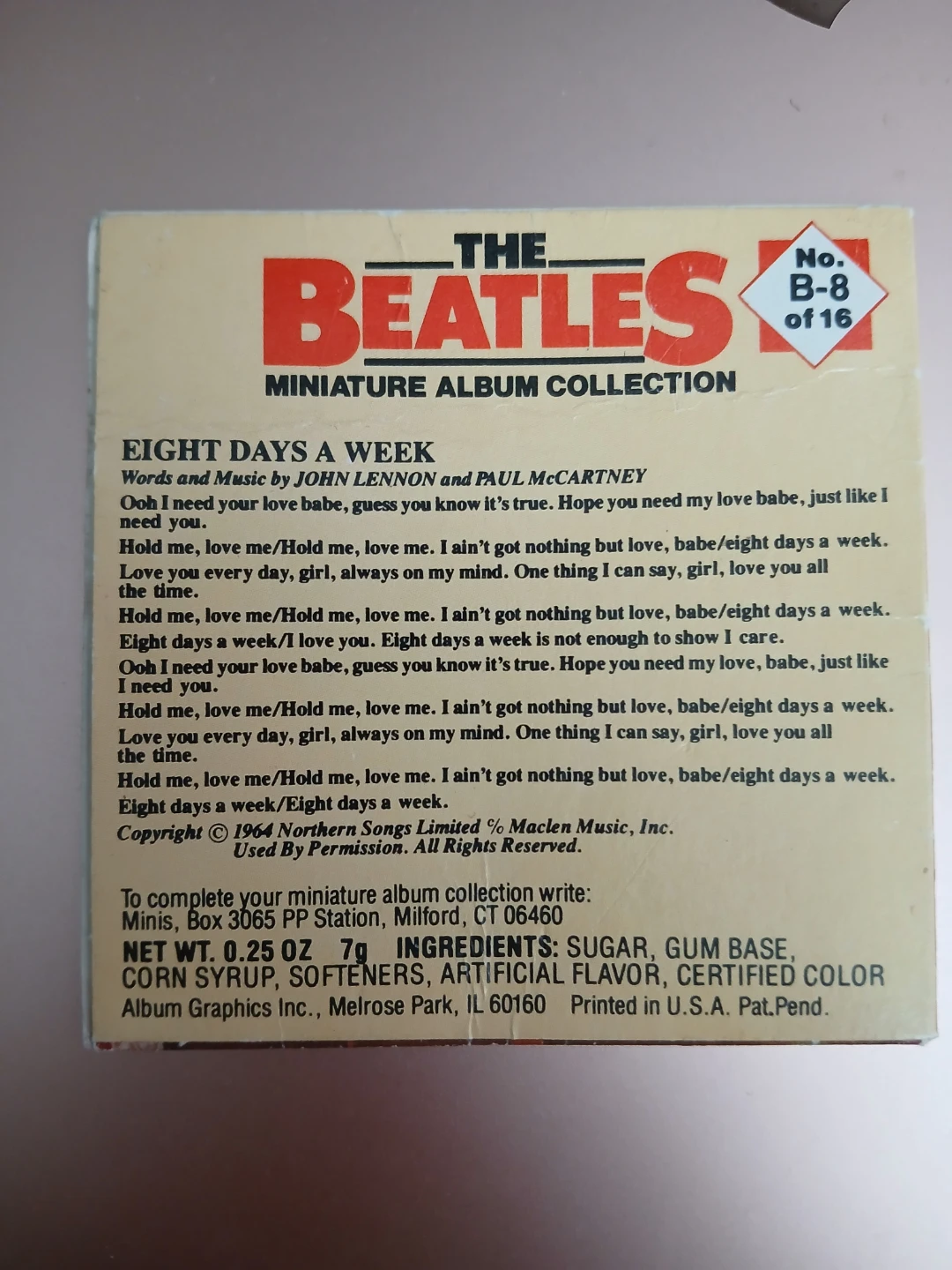 The Beatles Miniature "album" cover Beatles VI - photo 2