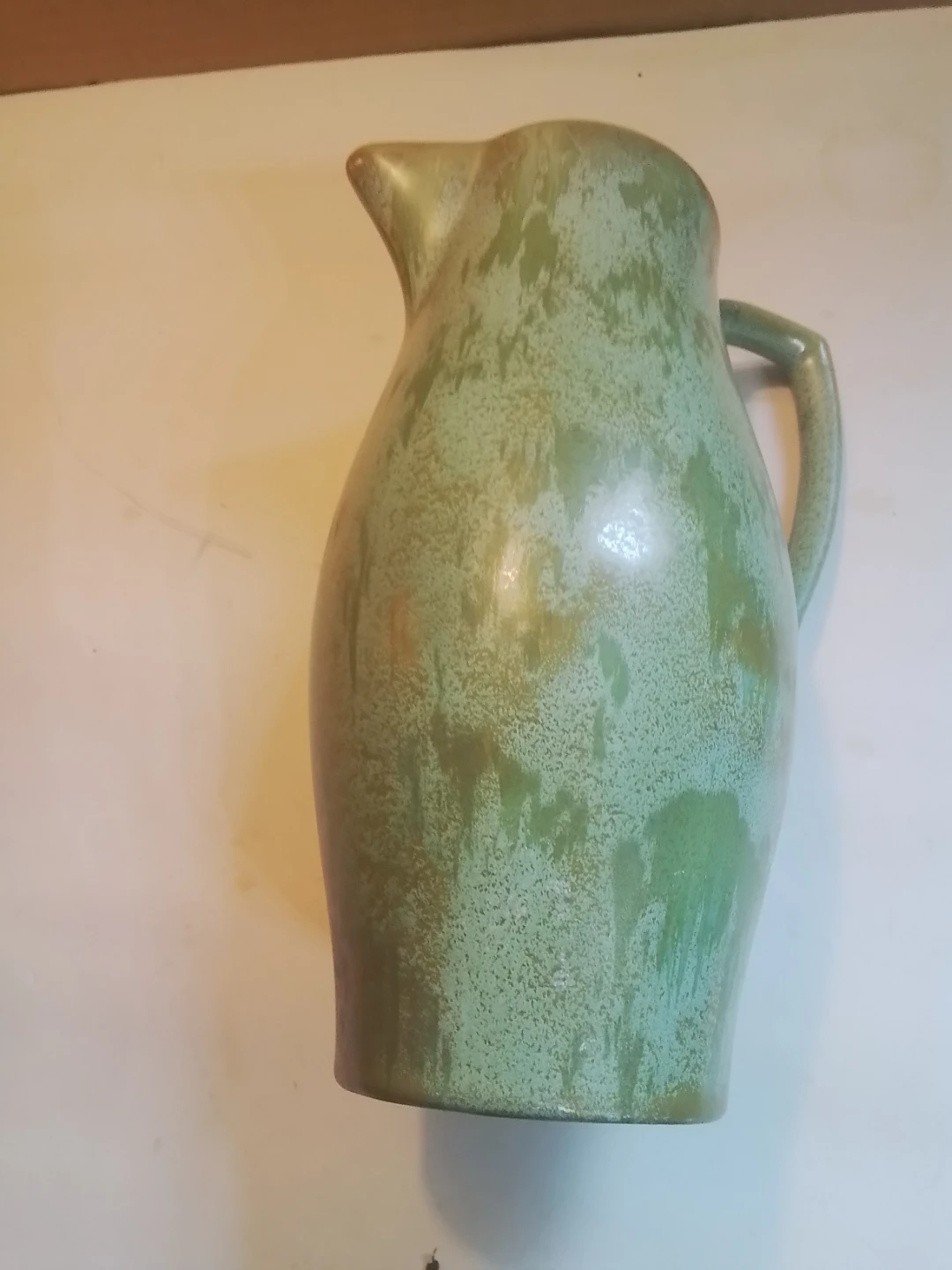 Vintage Adderley Ware Mottled Green Art Pottery Pitcher - photo 4
