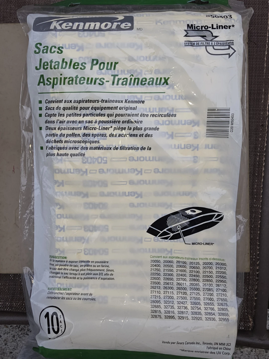 Kenmore Micro-Liner Disposable Canister Vacuum Cleaner Bags