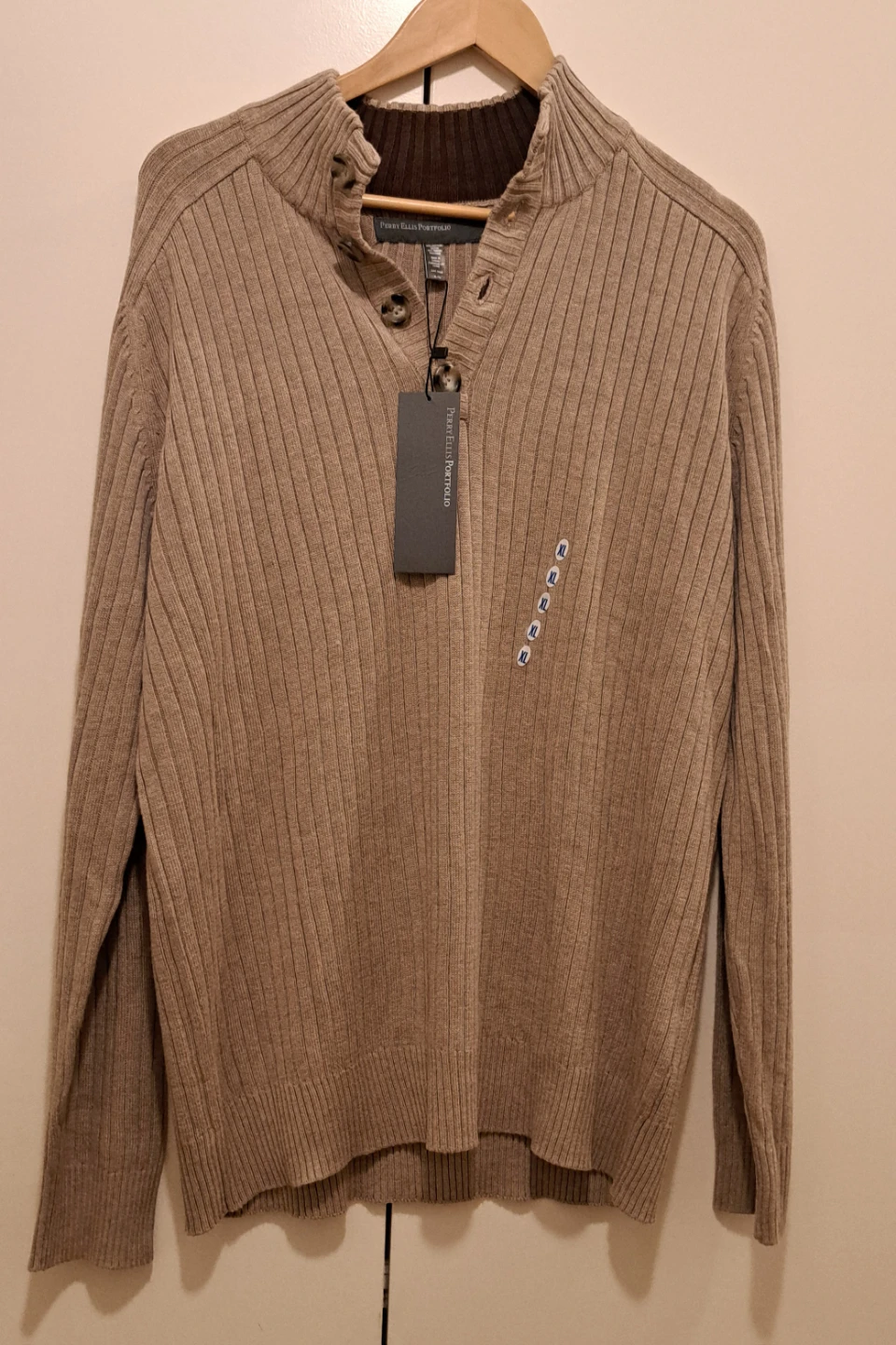 PERRY ELLIS TEXTURE KNIT MOCK NECK SWEATER - photo 2