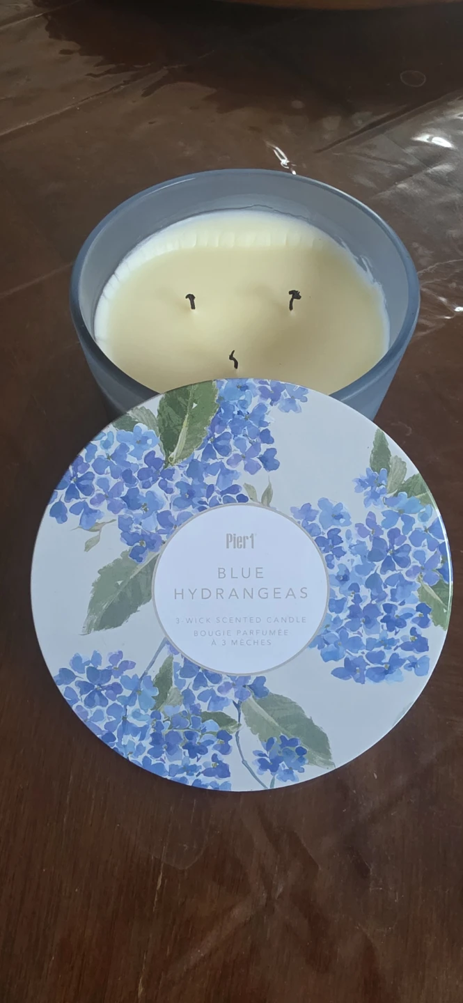 Pier 1 Blue Hydrangeas 3-Wick Scented Candle