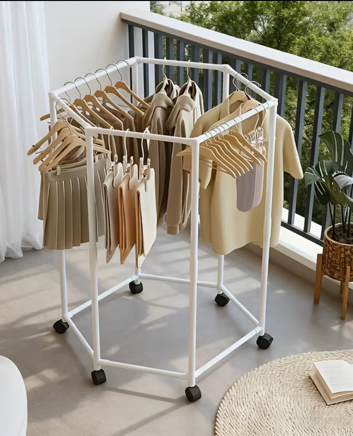 (BRAND NEW) Multiuse Hexagon Dry & Clothes Rack with Wheels - photo 2