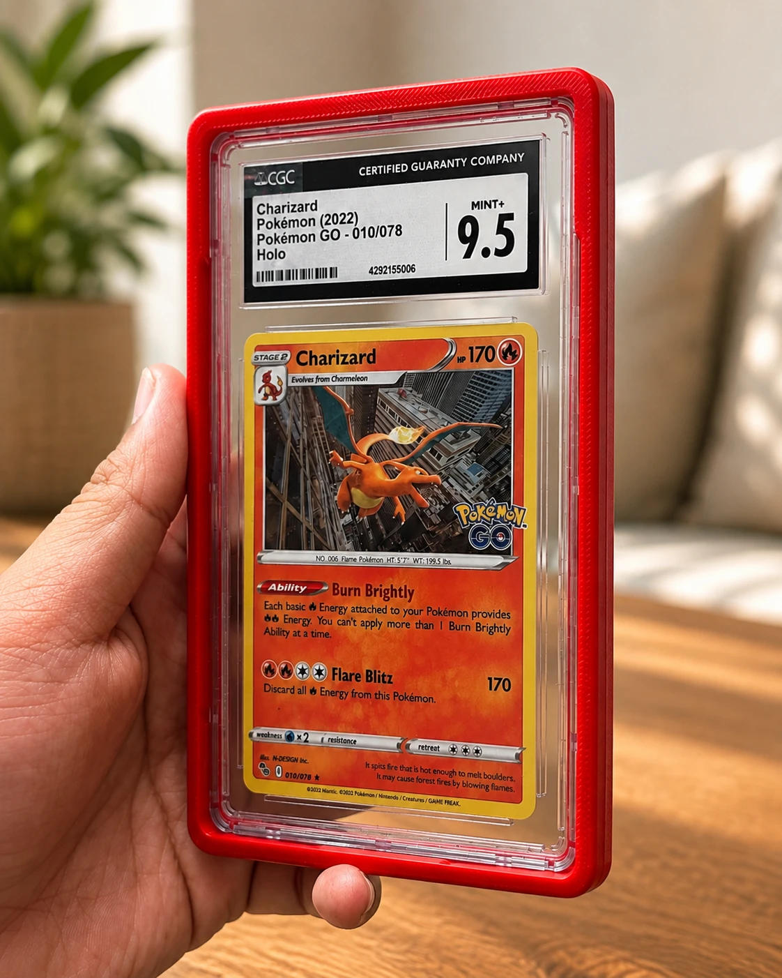 CGC Graded Charizard Pokemon Card (2022) - MINT+ 9.5