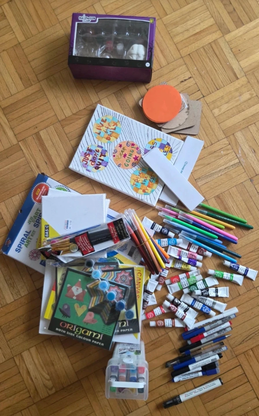 Art Supplies Bundle: Paints, Markers, and Origami Paper