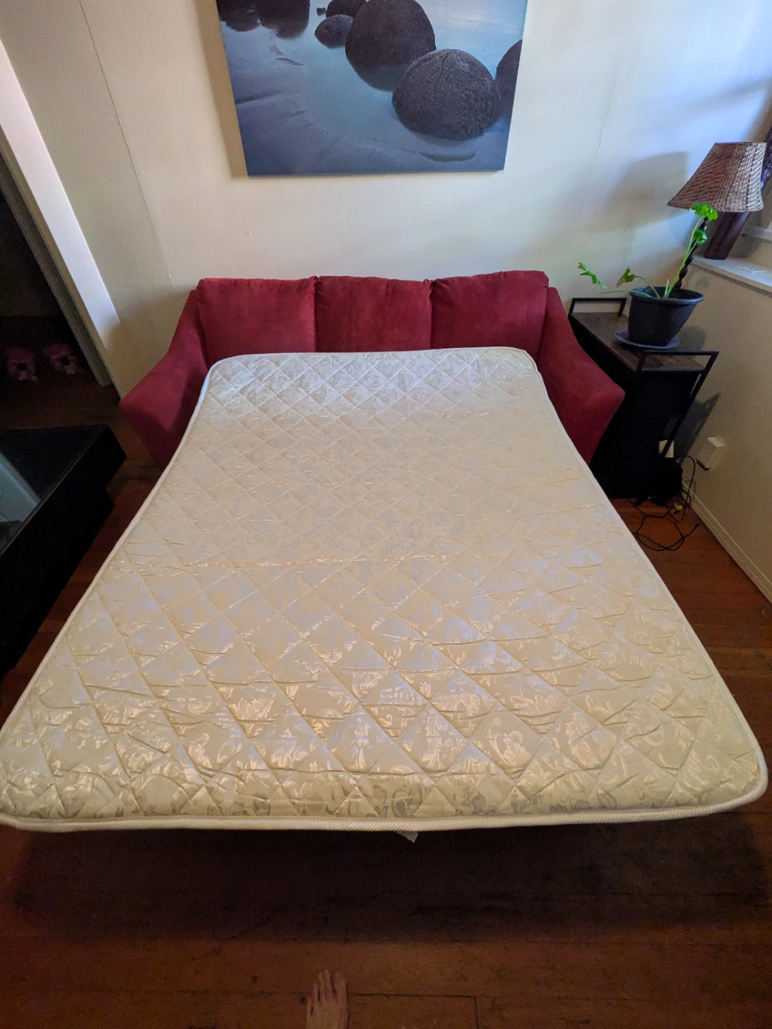 Red Pallucci Sofa Bed with Pillows - photo 3