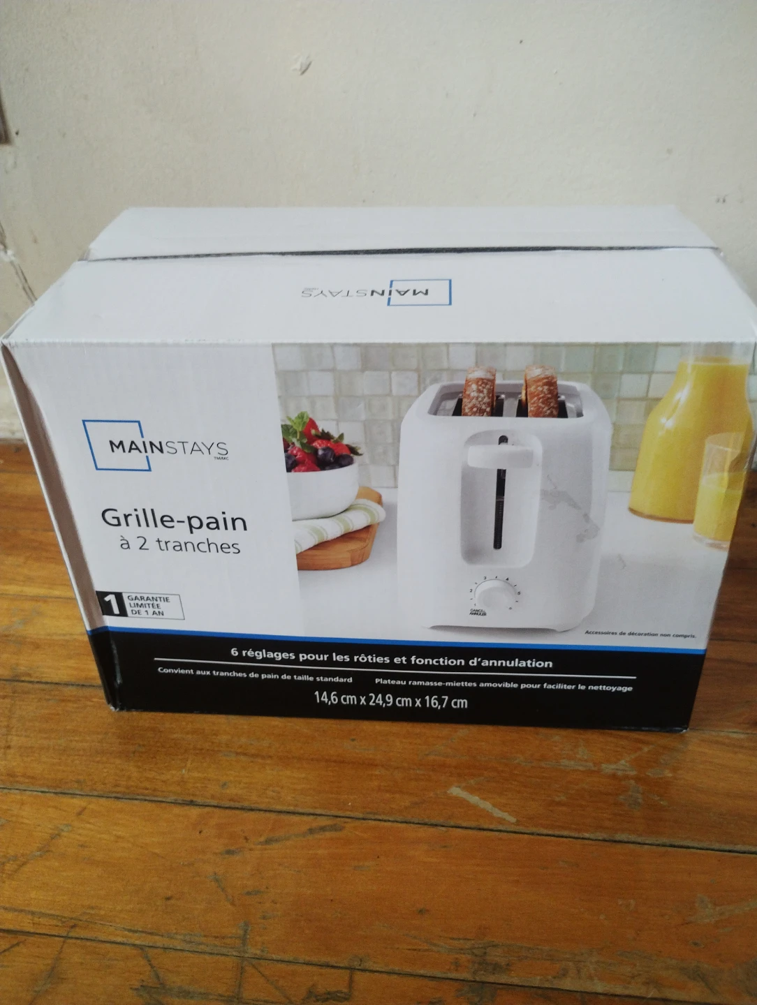 Brand New Mainstays 2-Slice Toaster (White)